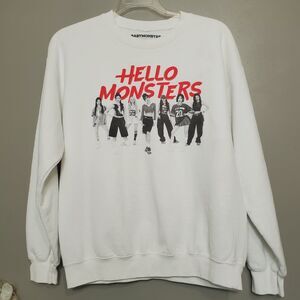 Babymonster Hello Monsters 1st World Tour Sweatshirt 2025 White Kpop Large READ